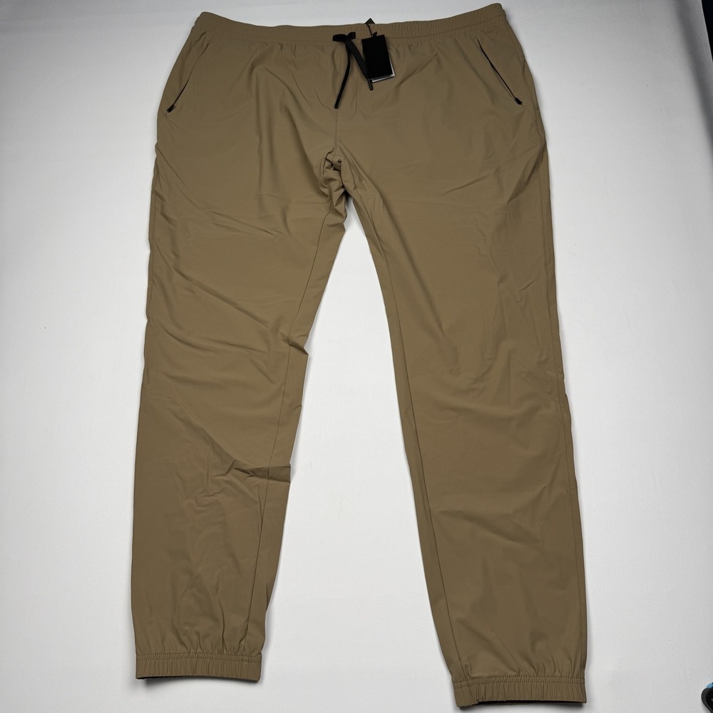UNRL IN-FLEX Jogger III Pants Mens 3XL Beige Woven Stretch Zip Pockets Athletic
